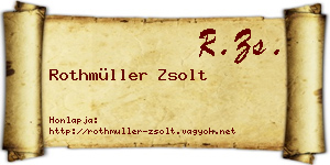 Rothmüller Zsolt névjegykártya